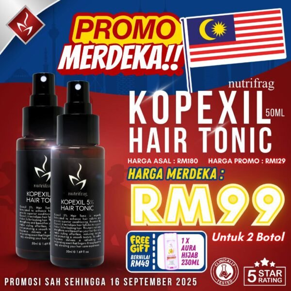 Kopexil Hair Tonic - Combo Set (2 Botol FREE SYAMPU)