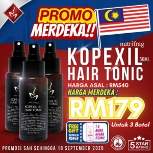 Kopexil Hair Tonic – TRIO Set ( 3 Botol Free SYAMPU)