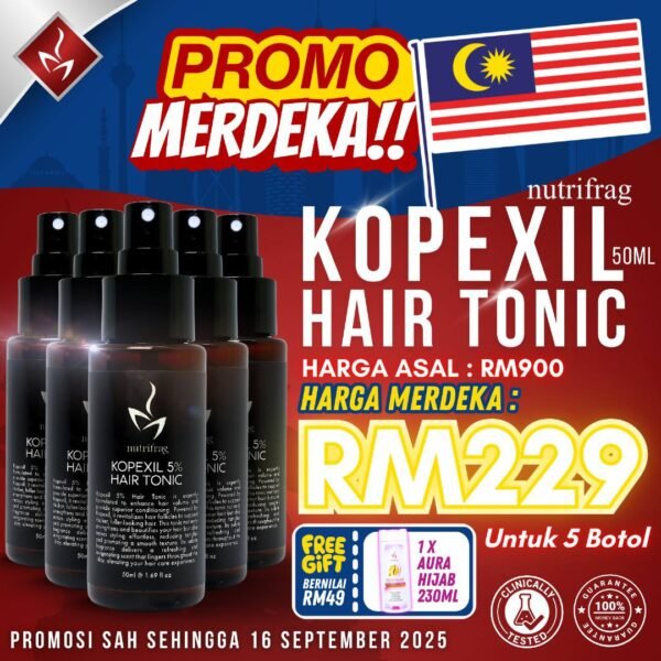 Kopexil Hair Tonic - Set Super Jimat (5 Botol FREE SYAMPU)
