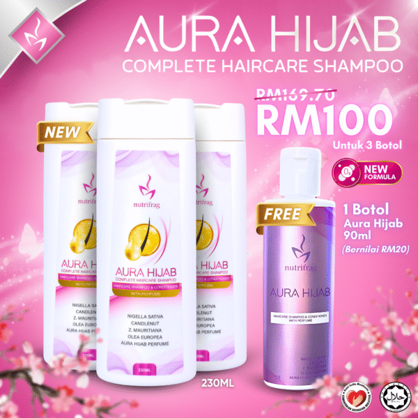 Aurahijab – Combo Set ( 3 Botol Free Travel Pack)