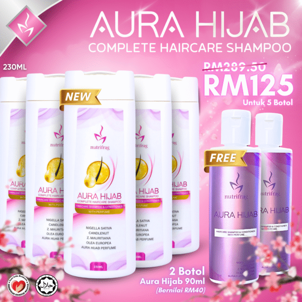 Aurahijab -Jimat Set (5 Botol FREE 2 TRAVEL PACK)